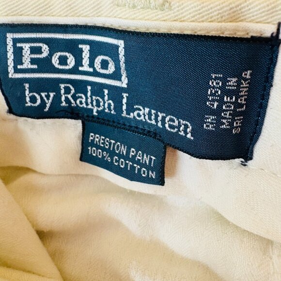 Polo by Ralph Lauren Preston Flat Front Pants Khaki Men’s Size 38 100% Cotton - Picture 9 of 11